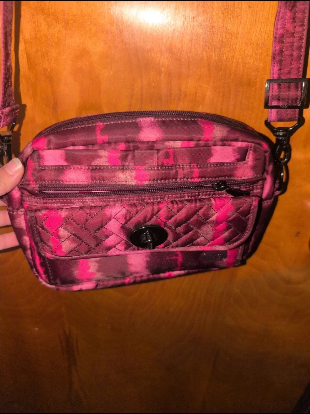 lug Pink and Magenta Tie-Dye Crossbody Bag